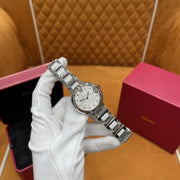  Shop Authentic Cartier Ballon Bleu De Cartier Diamonds Silver Dial Silver Steel Strap Watch for Women - W4BB0022 - Luxxuri