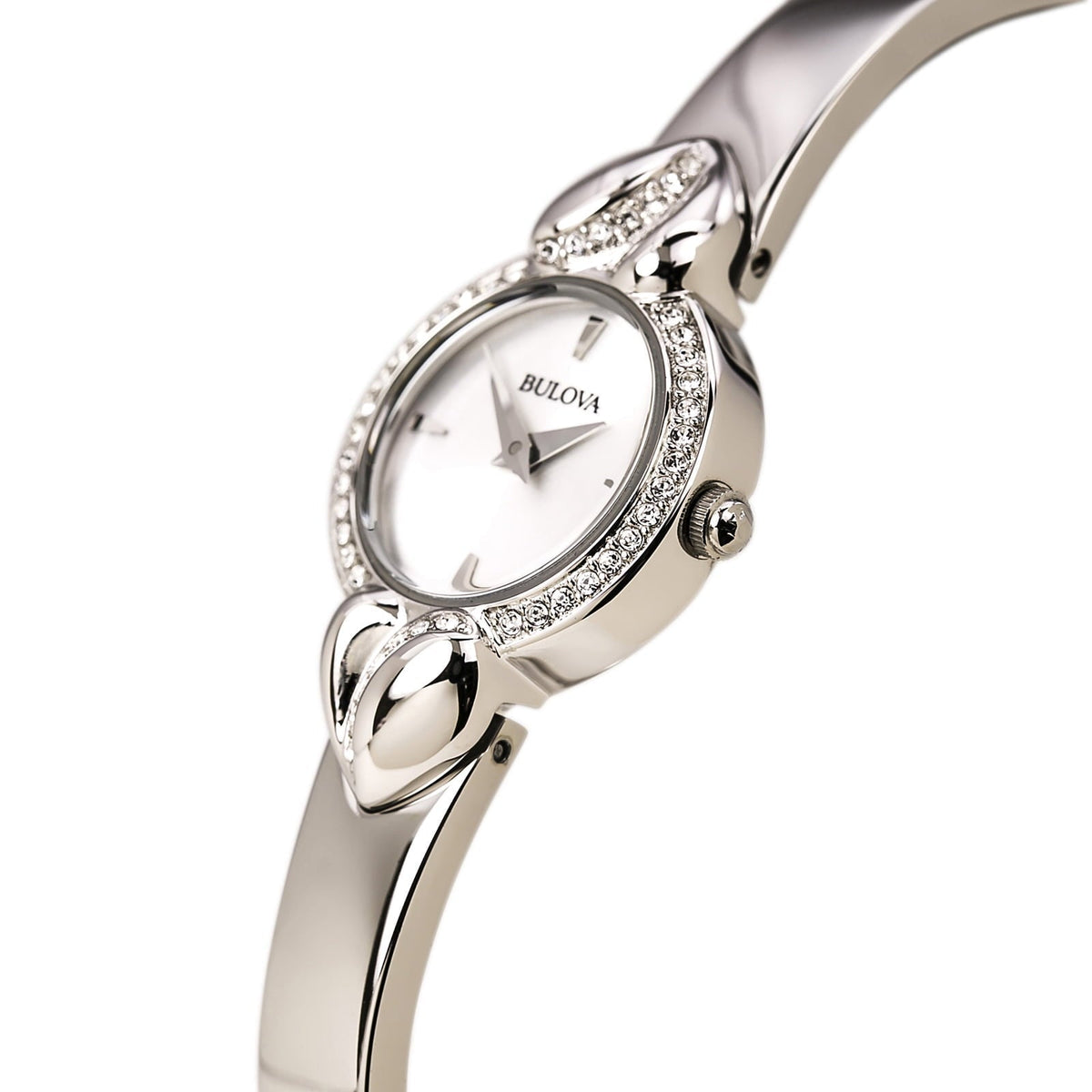  Shop Authentic Bulova Crystal Pendant Silver Dial Silver Steel Strap Watch for Women - 96X111 - Luxxuri