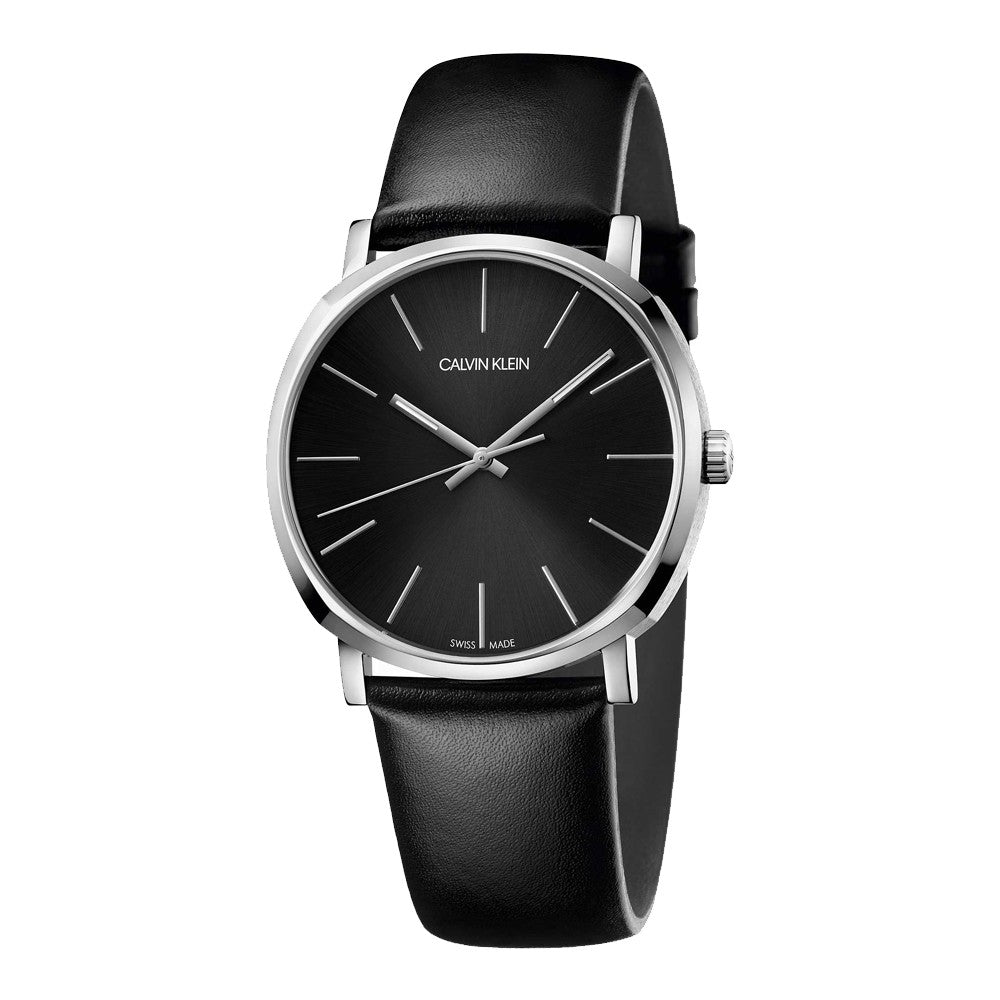  Shop Authentic Calvin Klein Posh Black Dial Black Leather Strap Watch for Men - K8Q311C1 - Luxxuri