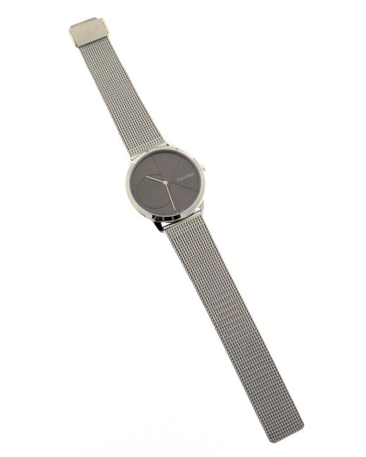  Shop Authentic Calvin Klein Minimal Black Dial Silver Mesh Bracelet Watch for Men - K3M21123 - Luxxuri