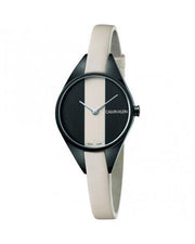  Shop Authentic Calvin Klein Rebel Cream Black Dial Cream Leather Strap Watch for Women - K8P237X1 - Luxxuri