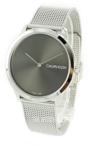  Shop Authentic Calvin Klein Minimal Grey Dial Silver Mesh Bracelet Watch for Men - K3M211Y3 - Luxxuri