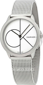  Shop Authentic Calvin Klein Minimal Silver Dial Silver Mesh Bracelet Watch for Women - K3M2212Z - Luxxuri