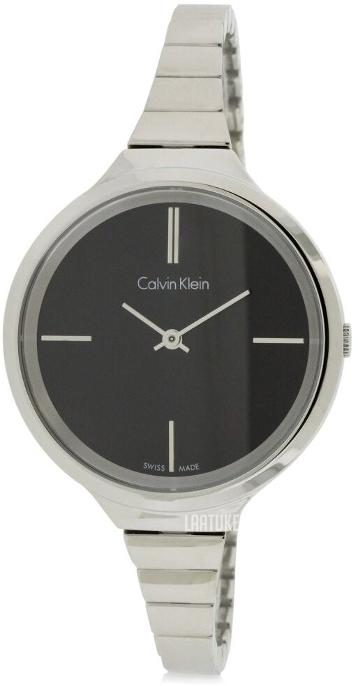  Shop Authentic Calvin Klein Lively Black Dial Silver Steel Strap Watch for Women - K4U23121 - Luxxuri