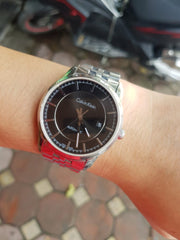  Shop Authentic Calvin Klein Infinity Black Dial Silver Steel Strap Watch for Men - K5S34141 - Luxxuri