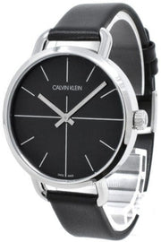  Shop Authentic Calvin Klein Even Black Dial Black Leather Strap Watch for Women - K7B231C1 - Luxxuri