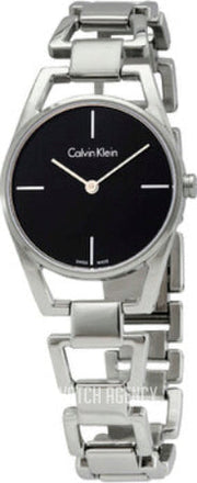  Shop Authentic Calvin Klein Dainty Black Dial Silver Steel Strap Watch for Women - K7L23141 - Luxxuri