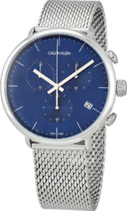  Shop Authentic Calvin Klein High Noon Chronograph Blue Dial Silver Mesh Bracelet Watch for Men - K8M2712N - Luxxuri