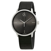  Shop Authentic Calvin Klein Accent Black Dial Black Leather Strap Watch for Men - K2Y2X1C3 - Luxxuri