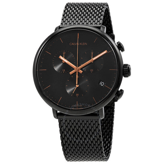  Shop Authentic Calvin Klein High Noon Black Dial Black Mesh Bracelet Watch for Women - K8M27421 - Luxxuri