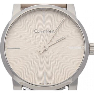  Shop Authentic Calvin Klein City White Dial White Leather Strap Watch for Women - K2G231XH - Luxxuri