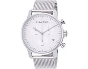  Shop Authentic Calvin Klein City Chronograph White Dial Silver Mesh Bracelet Watch for Men - K2G27126 - Luxxuri