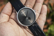  Shop Authentic Calvin Klein Accent Black Dial Black Leather Strap Watch for Men - K2Y211C3 - Luxxuri