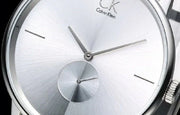  Shop Authentic Calvin Klein Accent Silver Dial White Leather Strap Watch for Women - K2Y231K6 - Luxxuri
