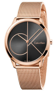  Shop Authentic Calvin Klein Minimal Black Dial Rose Gold Mesh Bracelet Watch for Men - K3M21621 - Luxxuri
