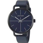  Shop Authentic Calvin Klein Even Blue Dial Blue Leather Strap Watch for Men - K7B214VN - Luxxuri