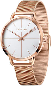  Shop Authentic Calvin Klein Even White Dial Rose Gold Mesh Bracelet Watch for Women - K7B21626 - Luxxuri