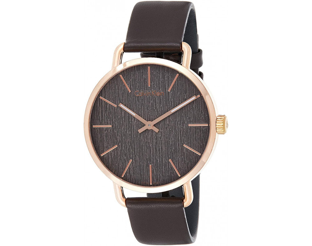  Shop Authentic Calvin Klein Even Grey Dial Brown Leather Strap Watch for Women - K7B216G3 - Luxxuri