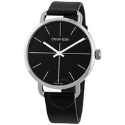  Shop Authentic Calvin Klein Even Black Dial Black Leather Strap Watch for Women - K7B211C1 - Luxxuri