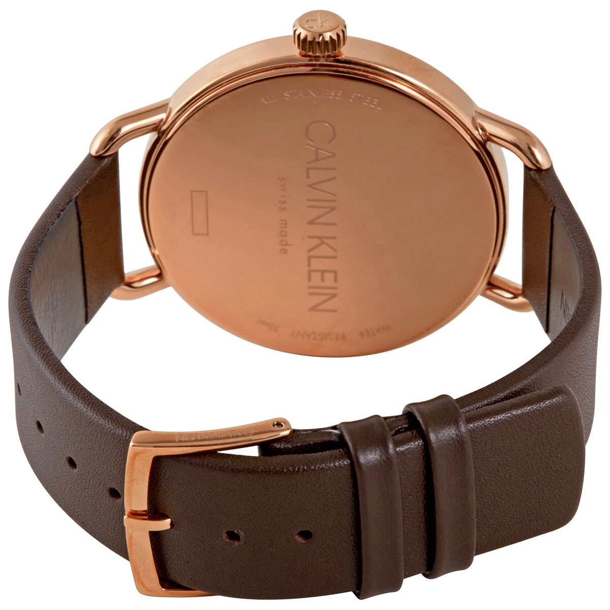  Shop Authentic Calvin Klein Even Grey Dial Brown Leather Strap Watch for Women - K7B216G3 - Luxxuri