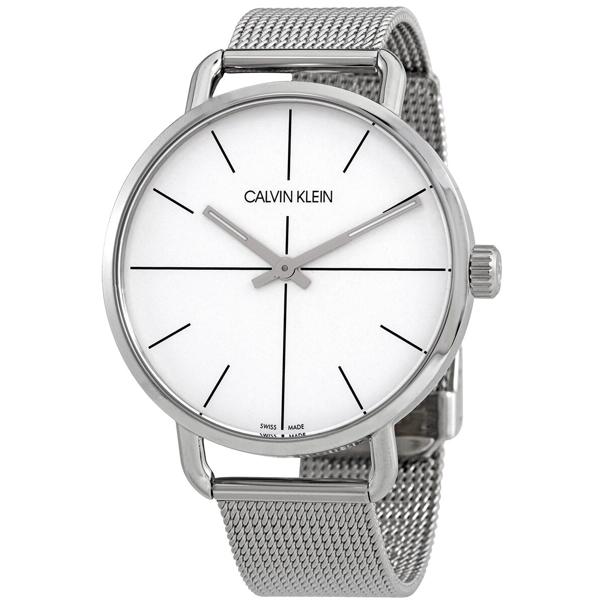  Shop Authentic Calvin Klein Even Quartz White Dial Silver Steel Strap Watch for Women - K7B21126 - Luxxuri