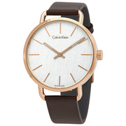  Shop Authentic Calvin Klein Even Silver Dial Brown Leather Strap Watch for Men - K7B216G6 - Luxxuri