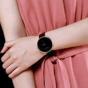  Shop Authentic Calvin Klein Full Moon Black Dial Black Leather Strap Watch for Women - K8Y231C1 - Luxxuri