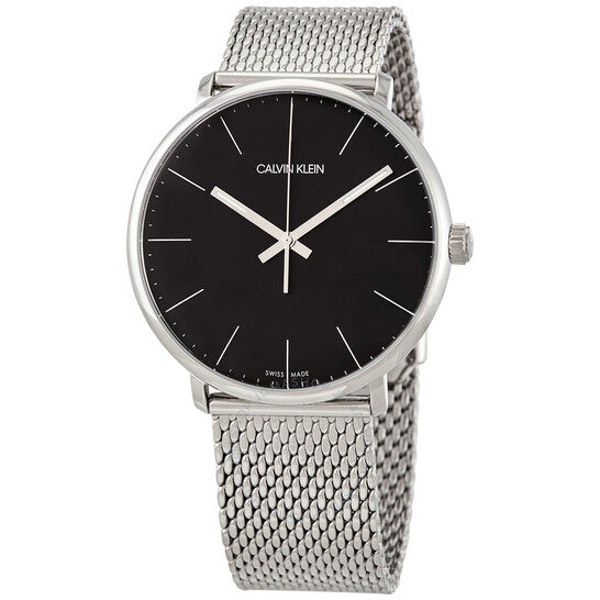  Shop Authentic Calvin Klein High Noon Black Dial Silver Mesh Bracelet Watch for Men - K8M21121 - Luxxuri