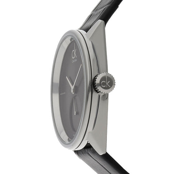  Shop Authentic Calvin Klein Accent Black Dial Black Leather Strap Watch for Women - K2Y231C3 - Luxxuri