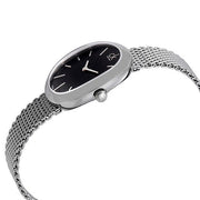  Shop Authentic Calvin Klein Incentive Black Dial Silver Mesh Bracelet Watch for Women - K3P23121 - Luxxuri