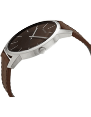  Shop Authentic Calvin Klein City Brown Dial Brown Leather Strap Watch for Men - K2G211GK - Luxxuri