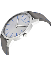  Shop Authentic Calvin Klein City Silver Dial Grey Leather Strap Watch for Men - K2G211Q4 - Luxxuri