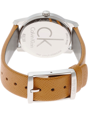  Shop Authentic Calvin Klein City Silver Dial Orange Leather Strap Watch for Women - K2G231G6 - Luxxuri