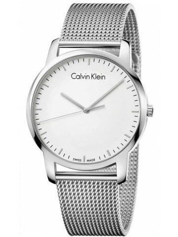  Shop Authentic Calvin Klein City Chronograph White Dial Silver Mesh Bracelet Watch for Men - K2G2G126 - Luxxuri
