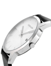  Shop Authentic Calvin Klein City White Dial Black Leather Strap Watch for Men - K2G2G1CD - Luxxuri