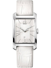  Shop Authentic Calvin Klein Window White Dial White Leather Strap Watch for Men - K2M21120 - Luxxuri