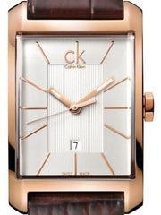  Shop Authentic Calvin Klein Window White Dial Brown Leather Strap Watch for Women - K2M23620 - Luxxuri