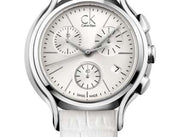  Shop Authentic Calvin Klein Skirt White Dial White Leather Strap Watch for Women - K2U291L6 - Luxxuri