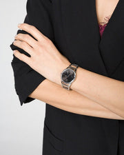  Shop Authentic Calvin Klein Stately Black Dial Silver Steel Strap Watch for Women - K3G23121 - Luxxuri