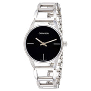  Shop Authentic Calvin Klein Stately Black Dial Silver Steel Strap Watch for Women - K3G23121 - Luxxuri