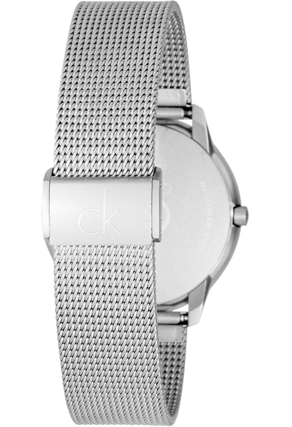  Shop Authentic Calvin Klein Minimal Grey Dial Silver Mesh Bracelet Watch for Men - K3M22124 - Luxxuri