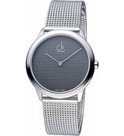  Shop Authentic Calvin Klein Minimal Grey Dial Silver Mesh Bracelet Watch for Women - K3M2212X - Luxxuri