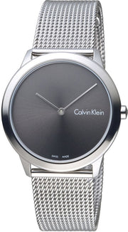  Shop Authentic Calvin Klein Minimal Grey Dial Silver Mesh Bracelet Watch for Women - K3M221Y3 - Luxxuri