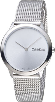  Shop Authentic Calvin Klein Minimal SIlver Dial Silver Mesh Bracelet Watch for Women - K3M221Y6 - Luxxuri