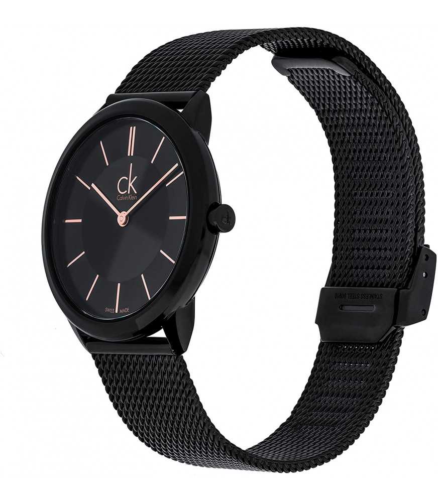  Shop Authentic Calvin Klein Minimal Black Dial Black Mesh Bracelet Watch for Men - K3M21421 - Luxxuri
