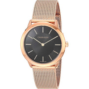  Shop Authentic Calvin Klein Minimal Black Dial Rose Gold Mesh Bracelet Watch for Women - K3M2262Y - Luxxuri