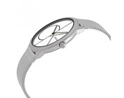  Shop Authentic Calvin Klein Minimal White Dial Silver Mesh Bracelet Watch for Women - K3M52152 - Luxxuri
