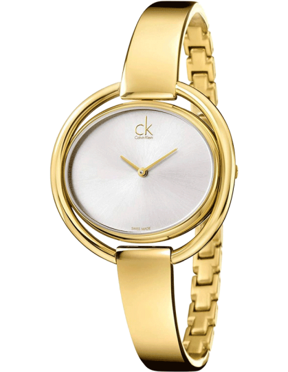  Shop Authentic Calvin Klein Impetuous White Dial Gold Steel Strap Watch for Women - K4F2N516 - Luxxuri