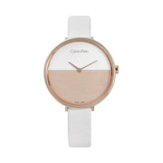  Shop Authentic Calvin Klein Rise White Dial White Leather Strap Watch for Women - K7A236LH - Luxxuri