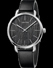  Shop Authentic Calvin Klein Even Black Dial Black Leather Strap Watch for Women - K7B211C1 - Luxxuri